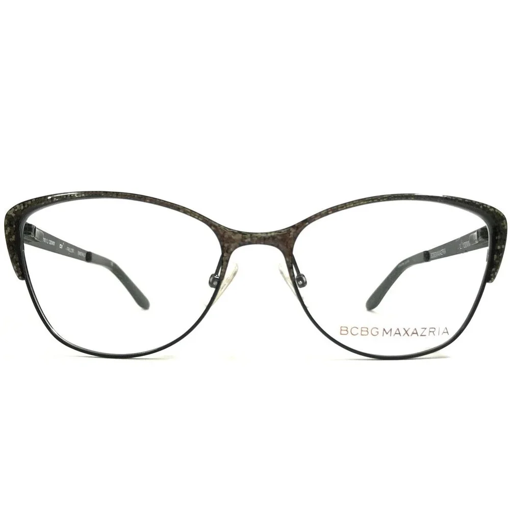 BCBGMAXAZRIA Eyeglasses Frames FALLON EMERALD Black Gold Cat Eye 51-16-130